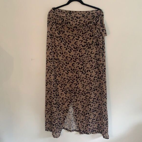 NastyGal Sheer Leopard Sarong - US size 10 - Picture 1 of 3